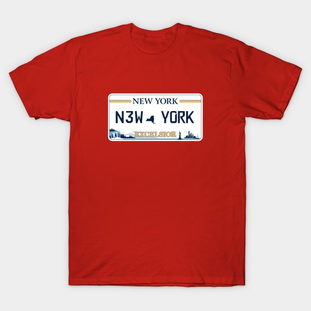 New York car license plate T-Shirt by Travellers